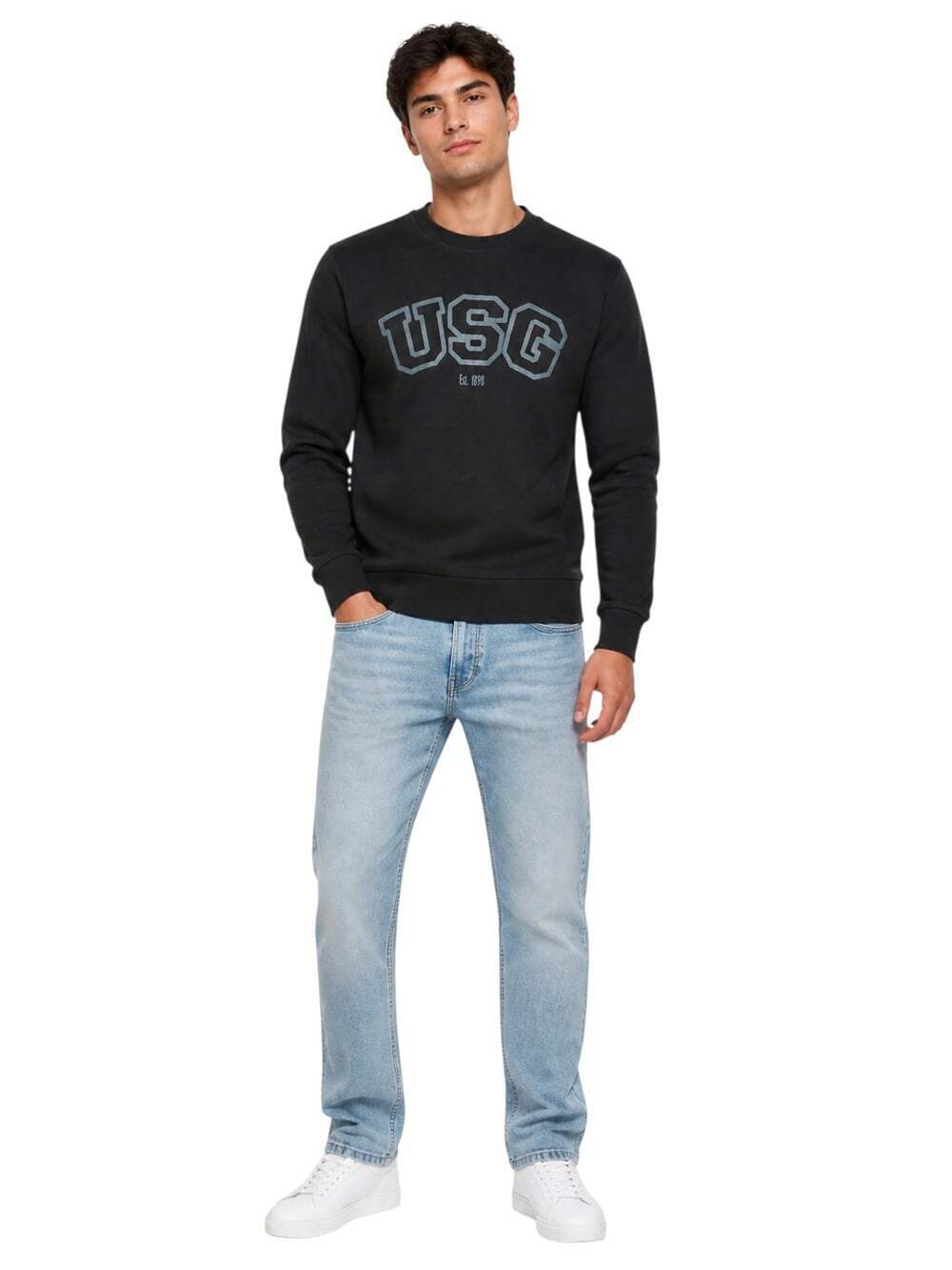 Adidas Men's M USC Trojans Golf Crewneck Fleece Sweatshirt Black Collegiate NWT
